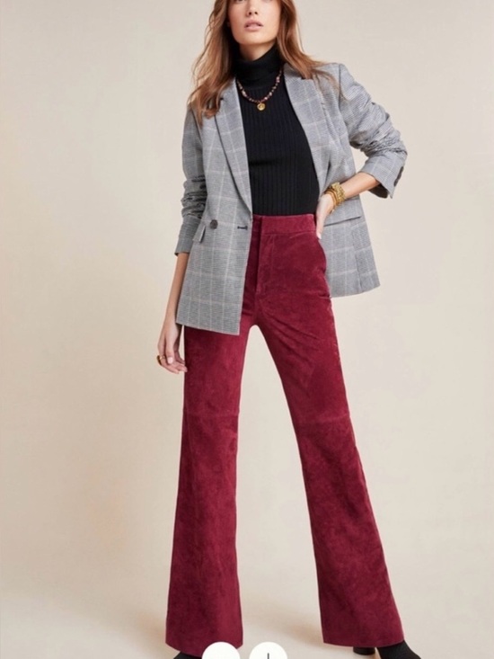Anthropologie Pants - Anthropologie Burgundy Suede Flare Pants - NWT